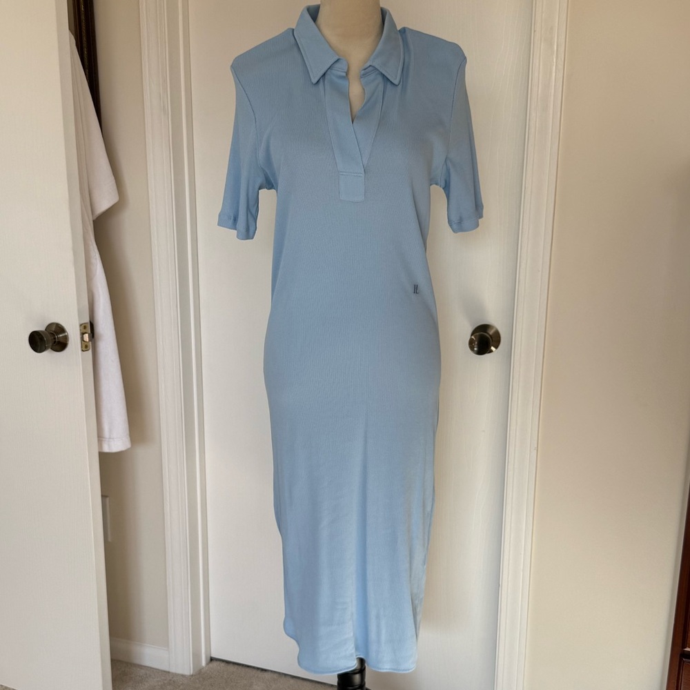 Helmet Lang Light Blue Polo Dress